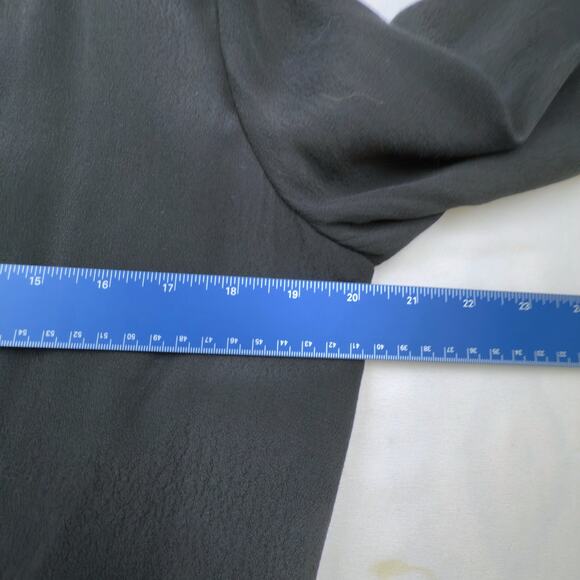 Ett twa Anthropologie Sz 8 Black Wrap Black Collared Button Blouse Blazer Shirt - Picture 8 of 9